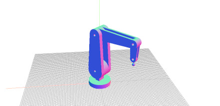 A image of poky the 3D 3 Dregrees of Freedom robotic arm library.